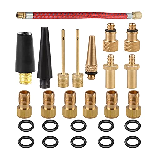 Fahrradventil Adapter Set, 26er DV SV AV Premium Messing Fahrrad Ventil mit Kegel Adaptern Französisches Blitzventil für Kompressor Fahrradpumpe Luftpumpe Kompressor Ballpumpe Basketball Fußball Fahrradventil Adapter Set, 26er DV SV AV Premium Messing Fahrrad Ventil mit Kegel Adaptern Französisches Blitzventil für Kompressor Fahrradpumpe Luftpumpe Kompressor Ballpumpe Basketball Fußball von hifrom