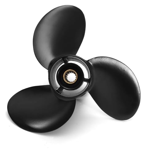 HIFRQVVC Marine Außenborder Propeller，Bootsmotor Propeller， 9,25 x 11 Außenbordpropeller/Tohatsu/Nissan 9,9–20 PS 48-897754A11 Aluminium 14 Keilzahn Standardpropeller von HIFRQVVC