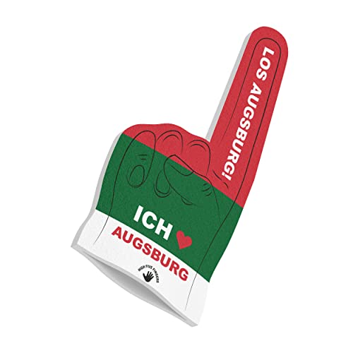 HIGH FIVE FINGERS Augsburg Fahne My City Flagge Schaumstoff Hand für Fussball, Handball, Leichtathletik | Fanartikel für Spiele, Stadion und Events | One Size | 40 x 20 x 2,5 cm von HIGH FIVE FINGERS