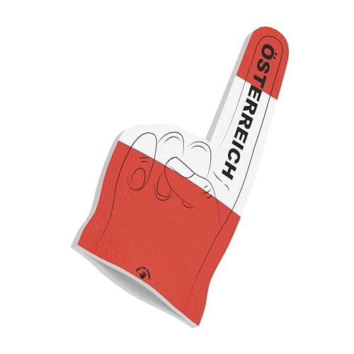 HIGH FIVE FINGERS Österreich Fahne Weltmeisterschaft Europameisterschaft Flagge Fanartikel | Schaumstoff Hand für Spiele, Stadion, Events | One Size | 44 x 22 x 2,5 cm | Austria von HIGH FIVE FINGERS