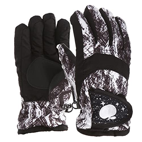 HIGOU Fingerlose Handschuhe Halloween Handschuhe Winddicht M/L Größe Winter Warm Outdoor Skating Schnee Kinder Ski Mädchen Handschuhe Snowboarden Kinder Handschuhe Halloween Paar (White, 4-7 Years) von HIGOU