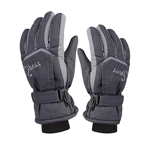 HIGOU Handschuhe Damen Lederimitat Mesh Gloves Skihandschuhe aus Baumwolle für Herren und Damen, Winter, kältebeständig, verdickt, Warmer Bildschirm, rutschfeste, Pelz Handschuhe Damen (F, One Size) von HIGOU