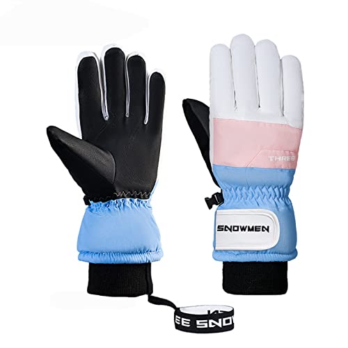 HIGOU WeißE Handschuhe Damen Satin Mesh Gloves Winter Reißverschluss Touchscreen Winddicht Warm Wasserdicht Snowboard Winddicht Warme Handschuhe Radfahren Sport Handschuhe Weihnachten Weisse (B, L) von HIGOU