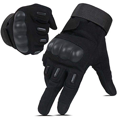 HIKEMAN Touch Screen Hart Knuckle Handschuhe für Männer und Frauen für Outdoor Sport und Arbeit geeignet für Radfahren Motorrad Klettern Wandern Lumbering Heavy Industry（Schwarz - XL） von HIKEMAN