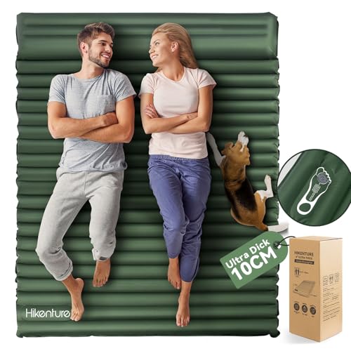 HIKENTURE Camping Matratze für 2 Personen mit Kissen, 10cm Doppel Isomatte Aufblasbar, Selbstaufblasende Camping Schlafmatte 140x200cm mit Fußpumpe, für Camping, Outdoor, Wandern, Strand, Grün HIKENTURE Camping Matratze für 2 Personen mit Kissen, 10cm Doppel Isomatte Aufblasbar, Selbstaufblasende Camping Schlafmatte 140x200cm mit Fußpumpe, für Camping, Outdoor, Wandern, Strand, Grün von HIKENTURE