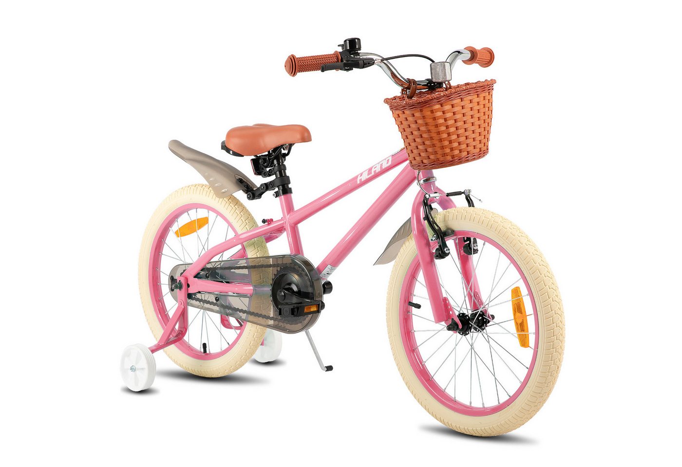 HILAND Kinderfahrrad 14 16 18 Zoll Kinderfahrrad, Kinderfahrrad für Mädchen, mit Stützrädern, Handbremse und Rücktrittbremse, Korb HILAND Kinderfahrrad 14 16 18 Zoll Kinderfahrrad, Kinderfahrrad für Mädchen, mit Stützrädern, Handbremse und Rücktrittbremse, Korb von HILAND