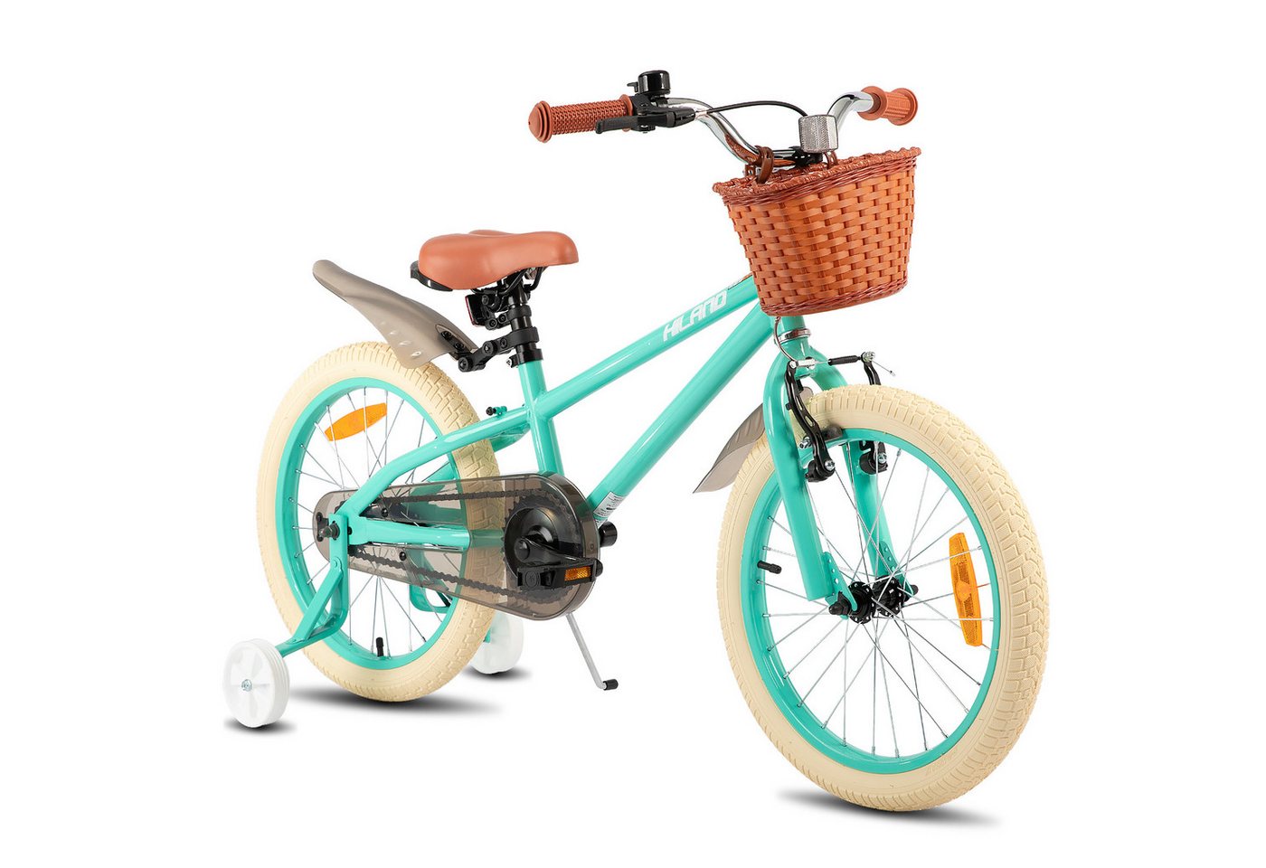 HILAND Kinderfahrrad 14 16 18 Zoll Kinderfahrrad, Kinderfahrrad für Mädchen, mit Stützrädern, Handbremse und Rücktrittbremse, Korb HILAND Kinderfahrrad 14 16 18 Zoll Kinderfahrrad, Kinderfahrrad für Mädchen, mit Stützrädern, Handbremse und Rücktrittbremse, Korb von HILAND