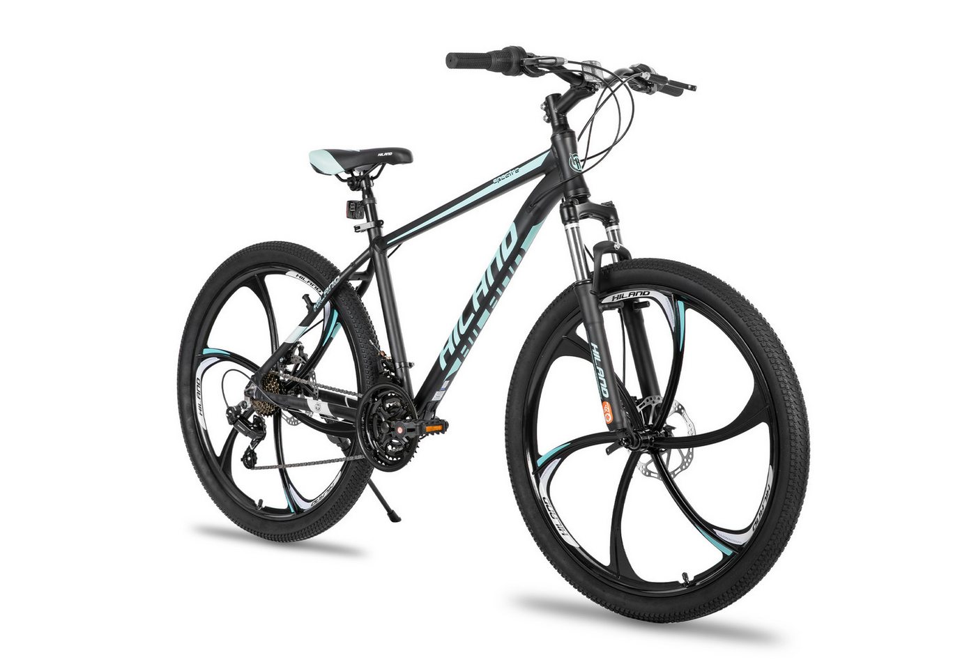 HILAND Mountainbike 26 Zoll Mountainbike MTB für Jugendliche Fahrrad Herren Damen Jungen, mit Aluminiumrahmen Scheibenbremse Federgabel 6 Speichenräder von HILAND