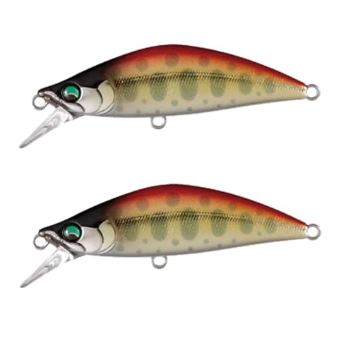 2 Stück Mini Sinking Minnow Wobbler Angelköder 5 cm 5,2 g Forelle Künstlicher Kunststoff Hartköder Crankbait Bass Fishing Tackle von HILUCKYY