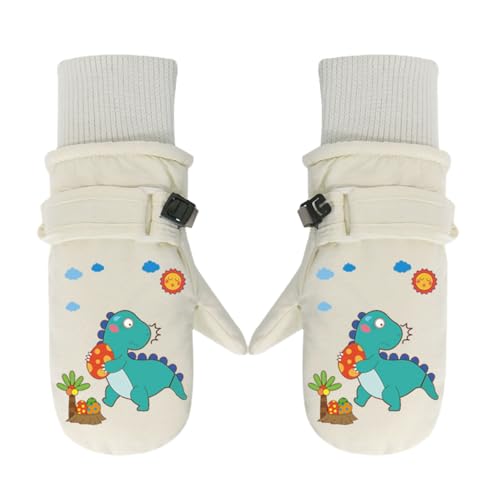 HINAYOSAN Thermo-Handschuhe, bedruckt, Cartoon-Dinosaurier-Handschuhe, warme Schneehandschuhe, verdickte Winter-Fäustlinge, Skaten, Reiten, Vollfinger-Handschuhe von HINAYOSAN