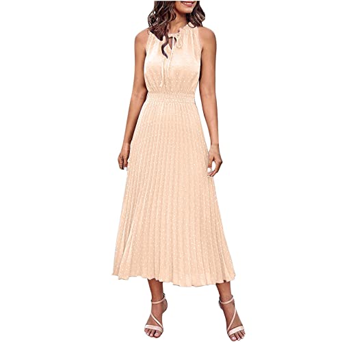 HINTSAN Mittelalter Kleid Damen Strandkleid Damen Beige Strandkleid Knielang Kleid Teenager Mädchen Festlich Blau Sommerkleid Midi Damen Kleid Blau Sunny Fashion Mädchen Kleid von HINTSAN