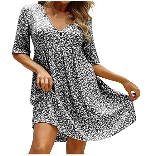 Maxikleid Damen Frühlingsangebote Lose A-Linie Kleid Knielang Dress Boho meine bestellungen anzeigen Spaghettiträger Maxikleid V-Ausschnitt Cami Kleider mit Schlitz V Ausschnitt Floral Spitze Trä von HINTSAN