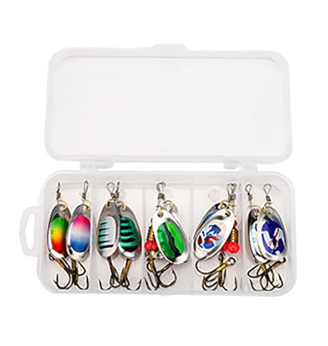 HIOPOIUYT 10Pcs Spinner Köder Set Angeln Lockt Metall Köder Forelle Angeln Köder Pailletten Crankbait Outdoor Angeln Zubehör von HIOPOIUYT