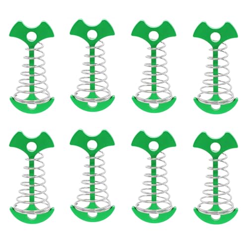 HIOPOIUYT Aluminium-Feder-Zeltseilspanner, Einsteller, Zelthering, Seil, hakensicher, Deck-Heringe, Zeltheringe von HIOPOIUYT