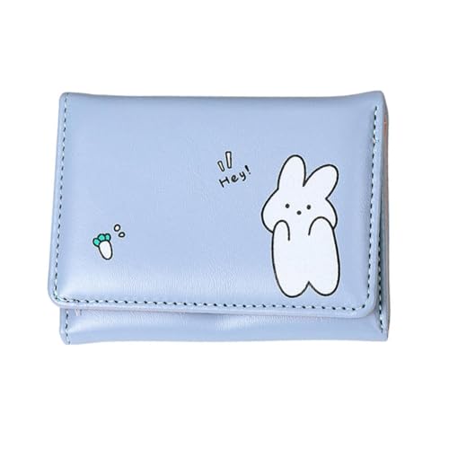 HIOPOIUYT Damen Geldtaschen Geldbörse Kompakte und vielseitige kurze Geldbörse mit trendigem Muster, blau von HIOPOIUYT
