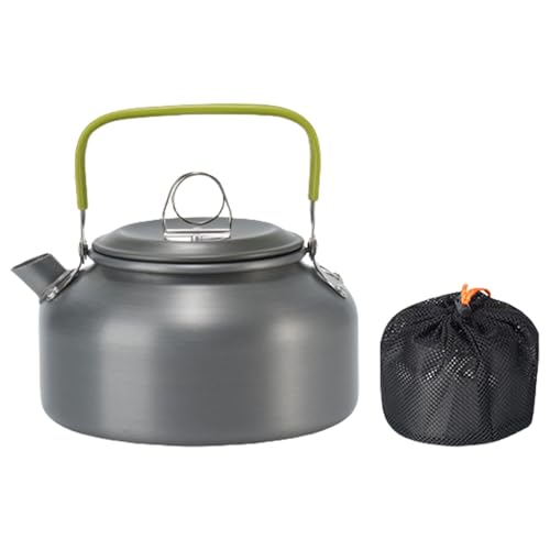 HIOPOIUYT Outdoor-Camping-Wasserkocher, Pfeifkessel, Teekessel, Aluminiumlegierung, leichte tragbare Kaffeekanne für Herd von HIOPOIUYT