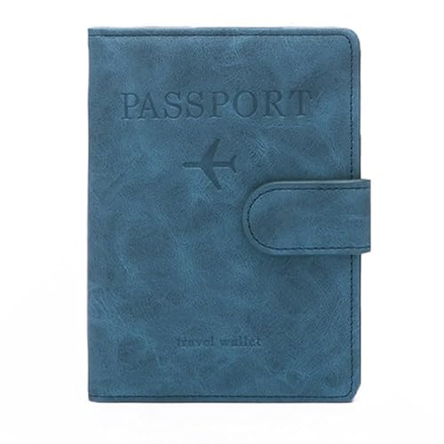 Reisepasshülle, mehrere Taschen, Reisepasshülle, Reisebrieftasche, Organizer, Reisezubehör für Kreditkarten, blau von HIOPOIUYT