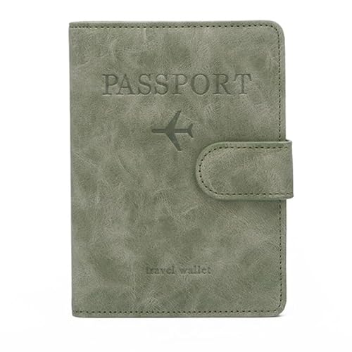 Reisepasshülle, mehrere Taschen, Reisepasshülle, Reisebrieftasche, Organizer, Reisezubehör für Kreditkarten, grün von HIOPOIUYT