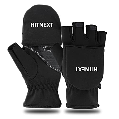 HITNEXT Fahrradhandschuhe Schwarz, Winter Cabrio-Handschuhe Motorrad Angelhandschuhe, Convertible Flip Fingerlose Handschuhe Touchscreen Radfahren Fotografie Handschuhe für Herren Damen HITNEXT Fahrradhandschuhe Schwarz, Winter Cabrio-Handschuhe Motorrad Angelhandschuhe, Convertible Flip Fingerlose Handschuhe Touchscreen Radfahren Fotografie Handschuhe für Herren Damen von HITNEXT