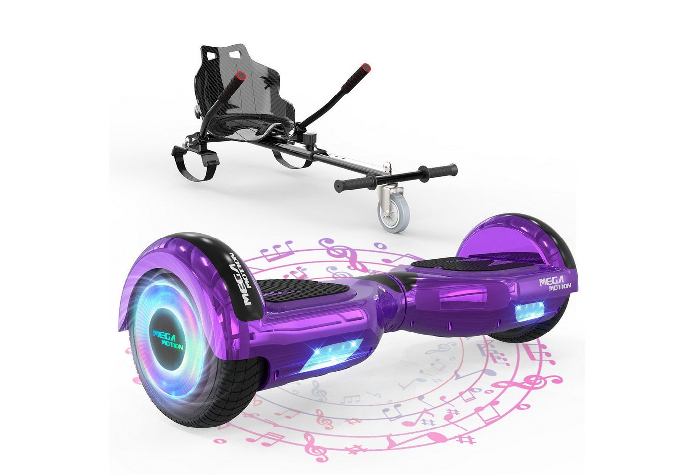 HITWAY Balance Scooter 6.5 Zoll Hoverboards Hoverkart Mit Sitz und Bluetooth und LED-Blitz, mit einem Go-Kart können Sie mehr Spaß haben. von HITWAY