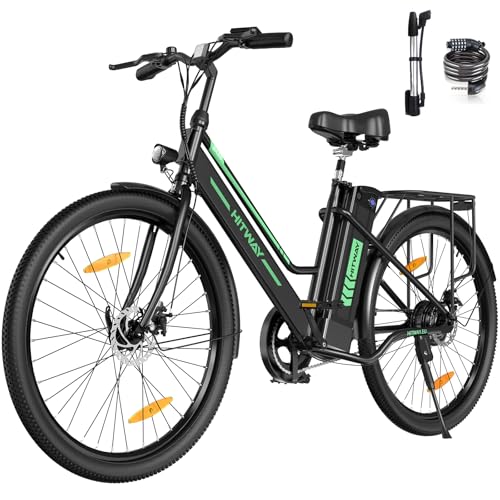 HITWAY E-Bike für Damen Herren, 26 Zoll, Elektrofahrrad E-Citybike, 8.4Ah 36V Abnehmbarer Akku,Sitzhöhe Verstellbar,City Bike mit Gepäckträger für Erwachsene City Pendler von HITWAY