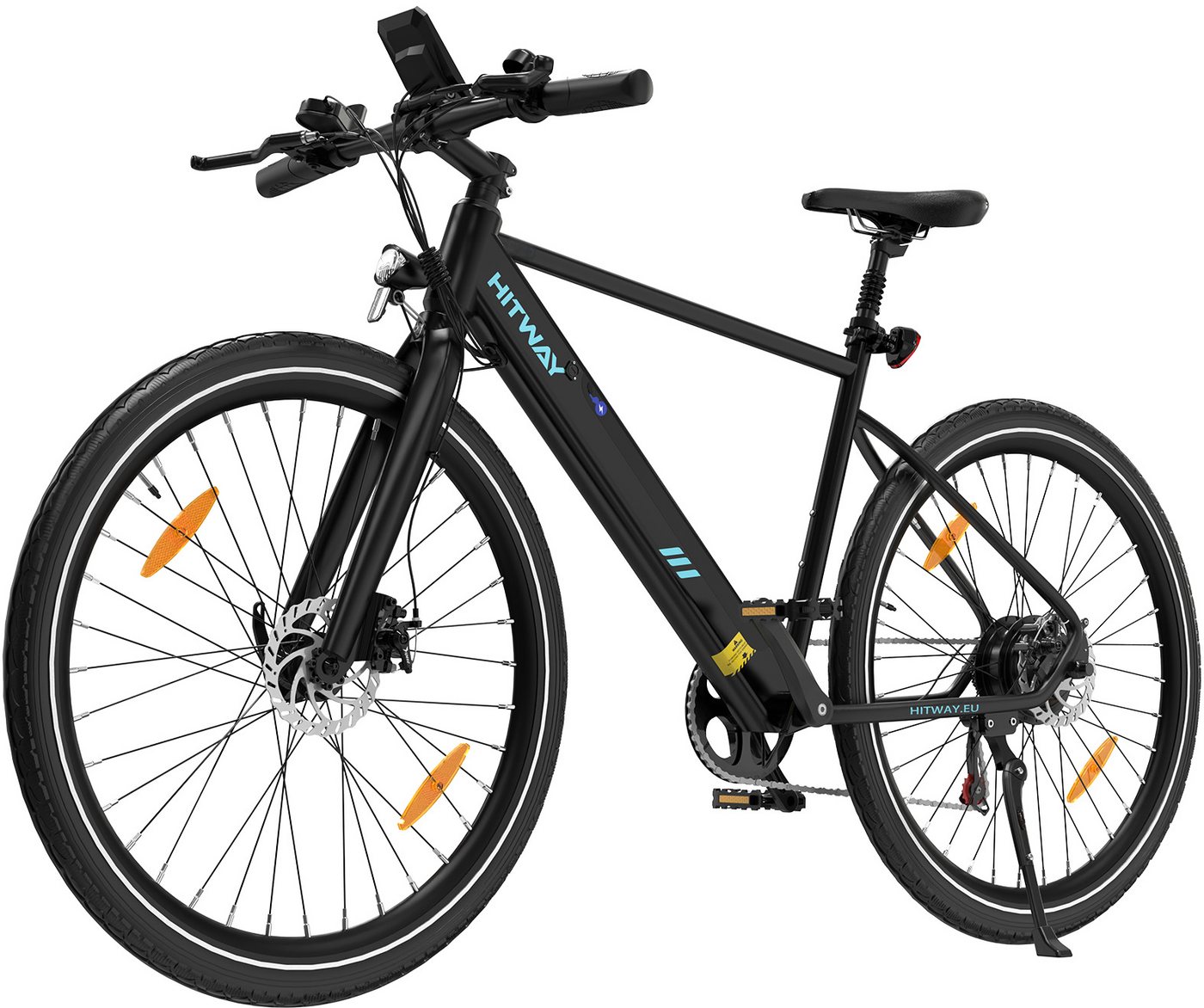 HITWAY E-Bike Cityrad 700C Elektrofahrrad,36V 12Ah Akku, Bis zu 80 km Reichweite, 7 Gang shimano Schaltwerk, Kettenschaltung, 250W Heckmotor, 432 Wh, E-Rennrad, StVZO Citybike für Damen und Herren von HITWAY