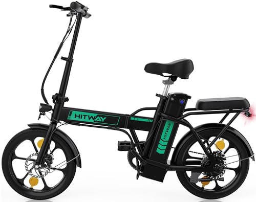 HITWAY E Bike Elektrofahrrad E-Fahrrad Klapprad, 36V12Ah/36V8,4Ah Batterie,250W Motor,25km/h,bis 35-70km,16" City EBike für Herren Damen von HITWAY