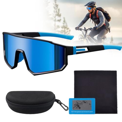 HIULLEN Schnelle Brille Rave, Sport Sonnenbrille, Fahrradbrille Herren Damen UV400 Polarisiert Fahrradbrille, Fahrradbrille Winddicht, Sonnenbrille Fahrradbrille für MTB Rennrad Radfahren Biking Ski von HIULLEN