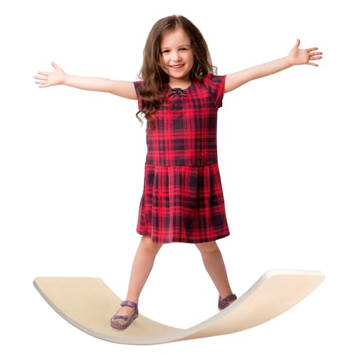 HIUOUIH Balance Board Kinder Wobble Board aus Holz Wackelbrett Wippe zum Balancieren Balancebrett für Motorik Training, Holzfarbe HIUOUIH Balance Board Kinder Wobble Board aus Holz Wackelbrett Wippe zum Balancieren Balancebrett für Motorik Training, Holzfarbe von HIUOUIH