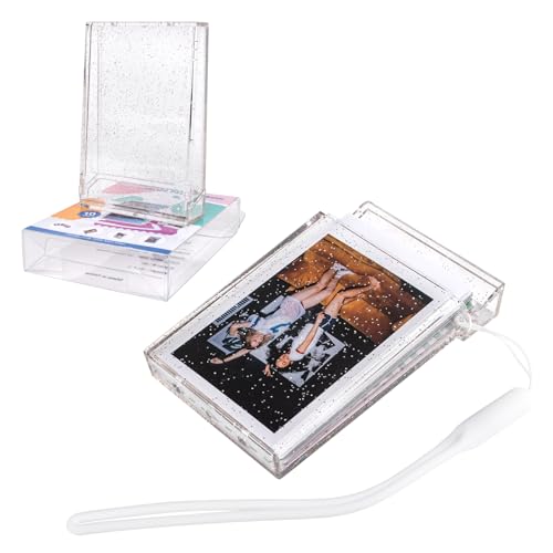 HIYQIN - 2er-Pack - 2x3 Foto Aufbewahrungsbox, für Instax Mini Film Fotohülle Kompatibel mit Fujifilm Instax Mini 12 11 9 8 7 70 40 90 99 SE EVO Sofortbildfilmhülle - Glitzer Klar von HIYQIN