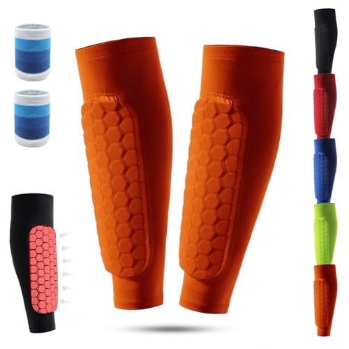 Shin Defender Schienbeinschoner, Shin Defender Kids, Flexible Schienbeinschoner, Fußball-Schienbeinschoner, Schienbeinschoner mit Wabenkompressionsmanschette für Jungen, Teenager, Erwachsene (Orange) Shin Defender Schienbeinschoner, Shin Defender Kids, Flexible Schienbeinschoner, Fußball-Schienbeinschoner, Schienbeinschoner mit Wabenkompressionsmanschette für Jungen, Teenager, Erwachsene (Orange) von HItianya
