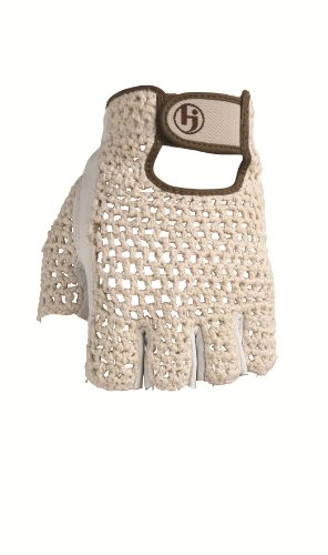 HJ Glove Snow White Herren Golfhandschuh, halber Finger, Größe M, Linke Hand von HJ Glove