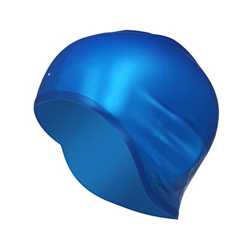 HJBFVXV Badekappen Silikon wasserdicht 3D elastische Badekappen for Männer Frauen Langes Haar Schwimmen Hut Abdeckung Ohrknochenpool Erwachsene Schwimmkappe(Color:Blue) von HJBFVXV