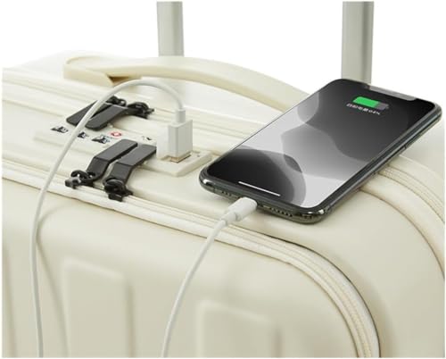 HJDQMDHA Still Gepäck vorne montierter Koffer zum Öffnen des Passwortfelds mit USB-Schnittstelle, kann im Flugzeugkoffer aufgegebenes Gepäck mitgenommen werden Glatt von HJDQMDHA