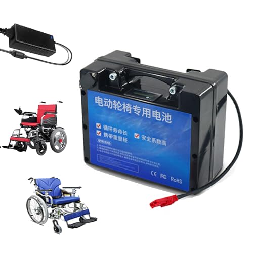 HJGHY 24 V 15 Ah 20 Ah 25 Ah 30 Ah 35 Ah 40 Ah 45 Ah 50 Ah 60 Ah Elektrorollstuhlbatterie 24 V wiederaufladbare Lithium-LiFePO4-Batterie für 50-1500 W Motor,24v 40ah von HJGHY