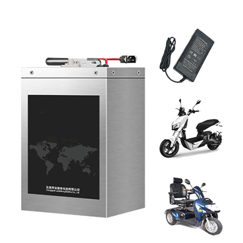 HJGHY 48-V-Elektro-Motorradbatterie 48 V 20 Ah 25 Ah 30 Ah 35 Ah 40 Ah 50 Ah 55 Ah Lithium-Ersatzbatterie 48-V-Elektrofahrradbatterien für Moped-Dreiradmotor,48v,25Ah von HJGHY