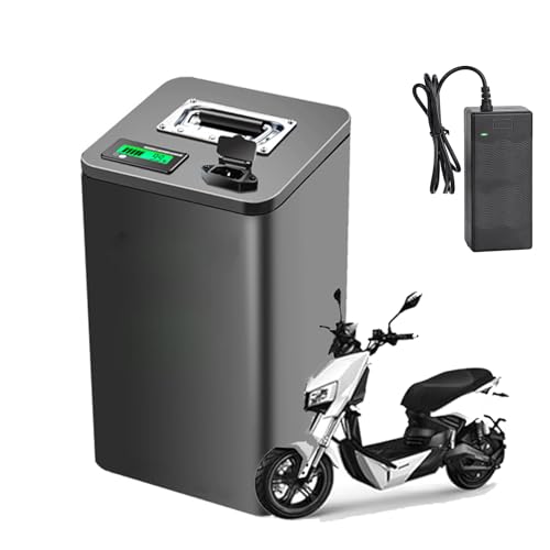 HJGHY 48-V-Elektro-Motorradbatterie 48 V 20 Ah 40 Ah 50 Ah 60 Ah E-Dreirad-Batterie Ersatz-Lithium-Ionen-Batterie 48-V-E-Bike-Batterie mit Ladegerät,48v,40Ah von HJGHY