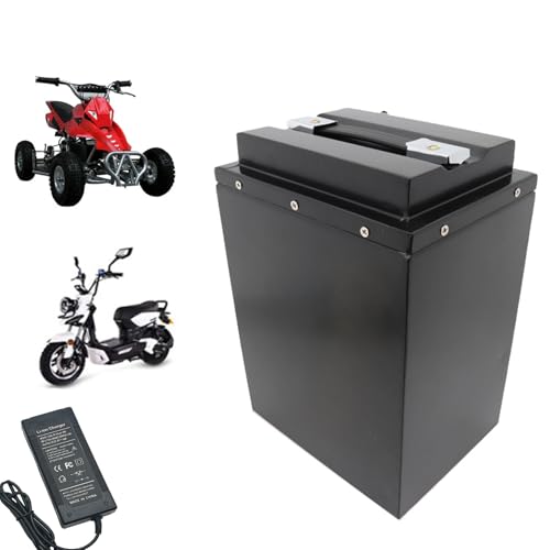 HJGHY 60V E-Bike Lithium Batterie Moped Motorrad Batterie 60V 20Ah 28Ah 32Ah 40Ah 60Ah Lithium Batterie Dreirad Pedelec Akku Pack,350mm,60V40Ah von HJGHY