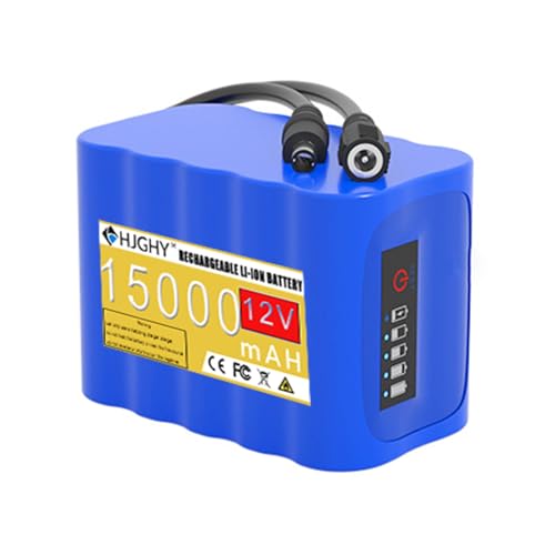 HJGHY DC 12 V 15000 mAh Li-Batterie Lithiumbatterie mit großer Kapazität für LED-Lichtleistenrobotik Straßenlaternenbatterie Kamerabatterie 12-V-Lampen von HJGHY