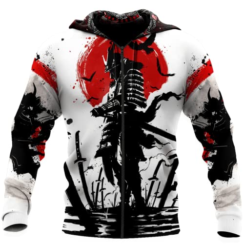 HJKHJKH Herren Zip Hoodie Oni Samurai 3D Druck Herbst Männer Hoodie Unisex Kapuzen-Sweatshirt Street Casual Trainingsanzug HJKHJKH Herren Zip Hoodie Oni Samurai 3D Druck Herbst Männer Hoodie Unisex Kapuzen-Sweatshirt Street Casual Trainingsanzug von HJKHJKH