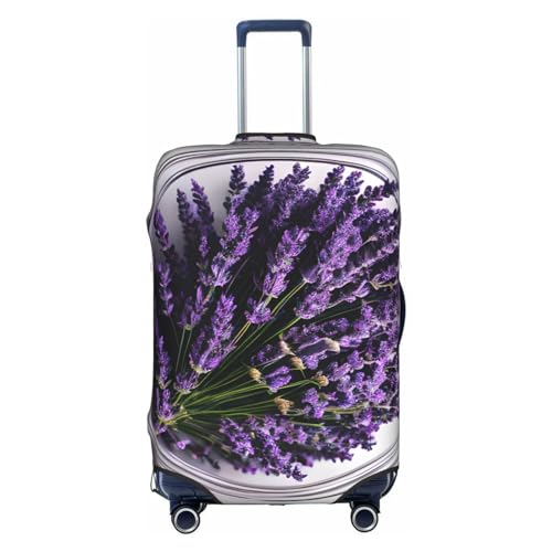 HJLUUFT Gepäckabdeckung, personalisierbar und lokalisieren Sie Ihren Koffer mühelos, Kofferabdeckung, Lila Lavendel, Weiss/opulenter Garten, Large von HJLUUFT
