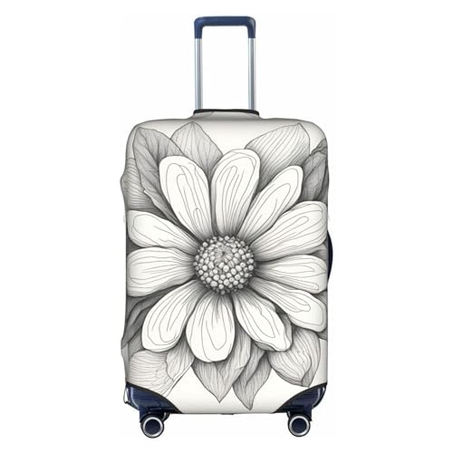 HJLUUFT Handgezeichnete Blumenreise mit Stil, maßgeschneiderte Gepäckabdeckung, personalisieren und finden Sie Ihren Koffer mühelos, Kofferabdeckung, Weiss/opulenter Garten, Small von HJLUUFT