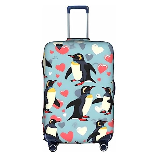 HJLUUFT I Love Penguins Travel in Style Maßgeschneiderte Gepäckabdeckung, personalisieren und finden Sie Ihren Koffer mühelos, Kofferhülle, weiß, L von HJLUUFT