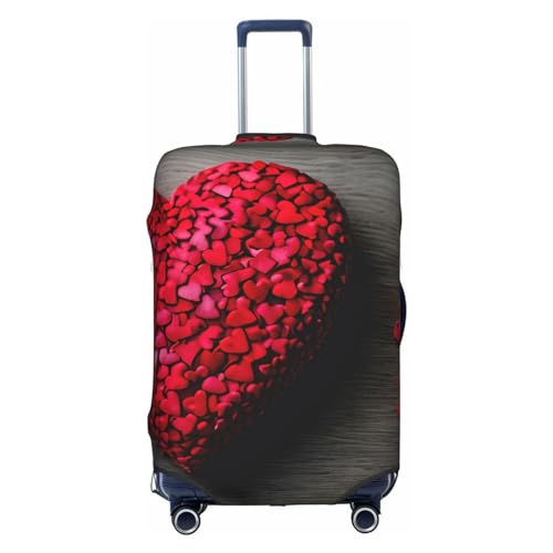 HJLUUFT Kofferhülle mit fallenden roten Herzen, maßgeschneidert, personalisieren und finden Sie Ihren Koffer mühelos, Weiss/opulenter Garten, X-Large von HJLUUFT