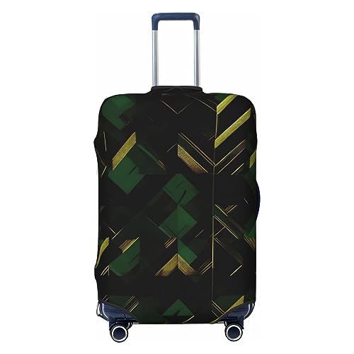 HJLUUFT Kofferhülle mit geometrischem Druck, schwarz, grün und gold, Reisegepäckabdeckung, waschbar, kratzfest, Schwarz / Grün, Schwarz , XL HJLUUFT Kofferhülle mit geometrischem Druck, schwarz, grün und gold, Reisegepäckabdeckung, waschbar, kratzfest, Schwarz / Grün, Schwarz , XL von HJLUUFT