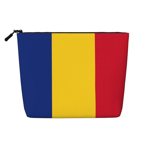 HJLUUFT Kosmetiktasche mit Motiv "Flagge von Rumänien", großes Fassungsvermögen, Kulturbeutel für Damen, Schwarz, Einheitsgröße von HJLUUFT