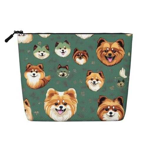 HJLUUFT Kosmetiktasche mit Pomeranian-Muster, große Kapazität, Make-up-Tasche, Kulturbeutel für Damen, Schwarz, Einheitsgröße HJLUUFT Kosmetiktasche mit Pomeranian-Muster, große Kapazität, Make-up-Tasche, Kulturbeutel für Damen, Schwarz, Einheitsgröße von HJLUUFT