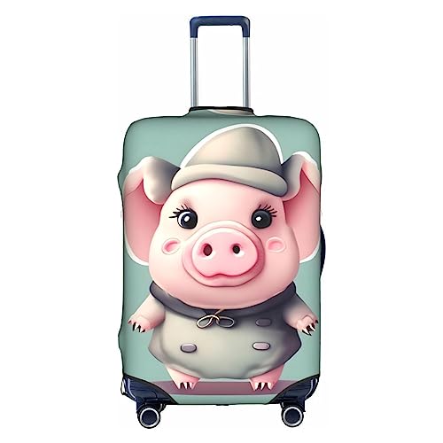 HJLUUFT Niedliche Schweine reisen mit Stil, maßgeschneiderte Gepäckabdeckung, personalisieren und finden Sie Ihren Koffer mühelos, Kofferhülle, Weiss/opulenter Garten, Medium von HJLUUFT