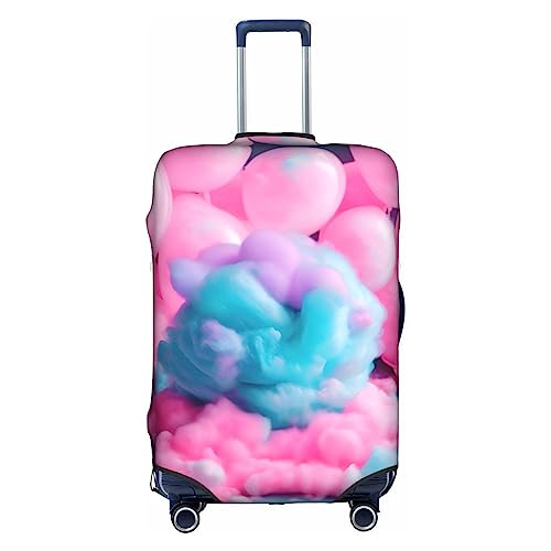 HJLUUFT Personalisierte Gepäckabdeckung, Kofferschutz mit TSA-zugelassenem Design, passend für die meisten 71,1 cm großen Koffer, Pink, Weiss/opulenter Garten, Small von HJLUUFT