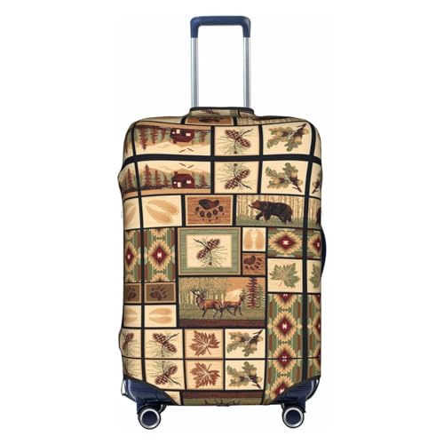 HJLUUFT Personalisierte Gepäckabdeckung, Kofferschutz mit TSA-zugelassenem Design, passend für die meisten 71,1 cm großen Koffer, Weiss/opulenter Garten, Small von HJLUUFT